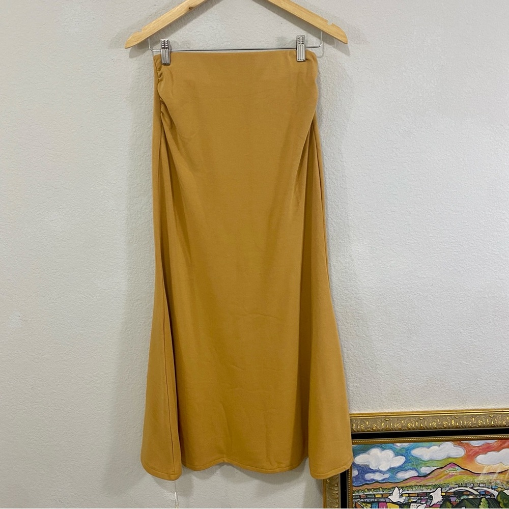 NWT OGL Mustard Midi Skirt, Super Soft,‎ Size Small, A Line